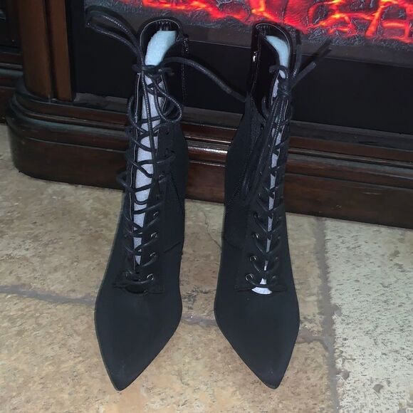 Black Lace Up Boots - Picture 3 of 9